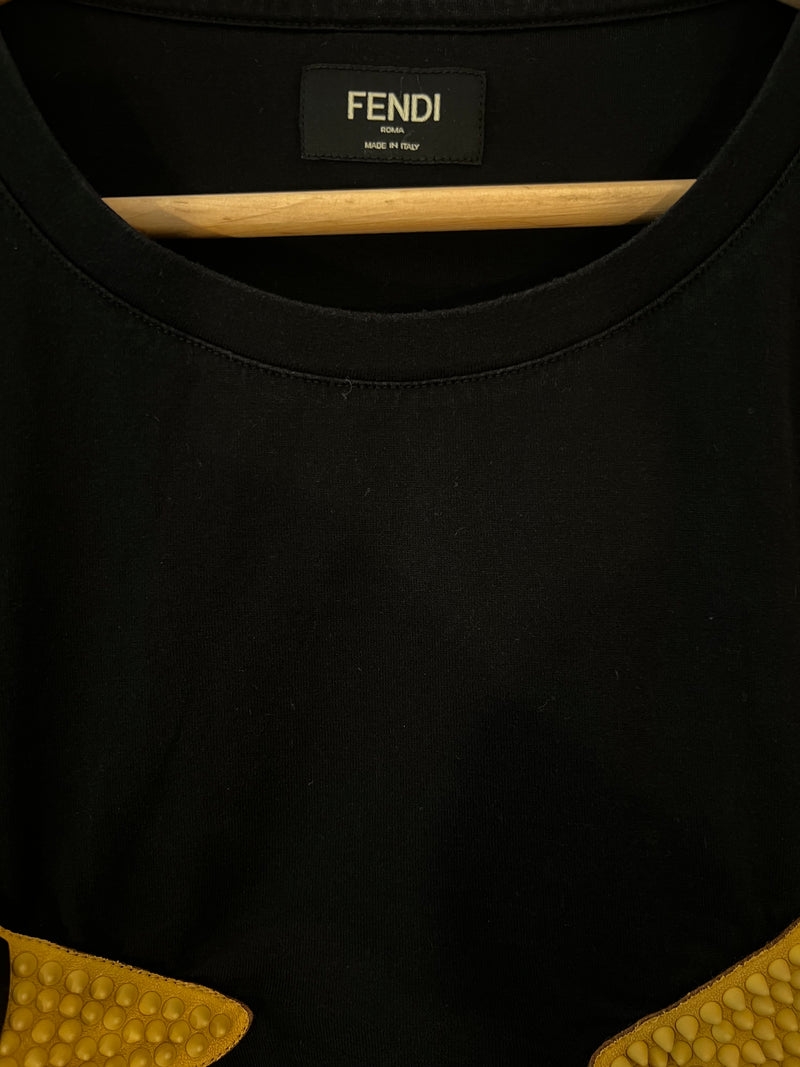 Fendi Cat Eye Embroidery T-shirt in Black for Men