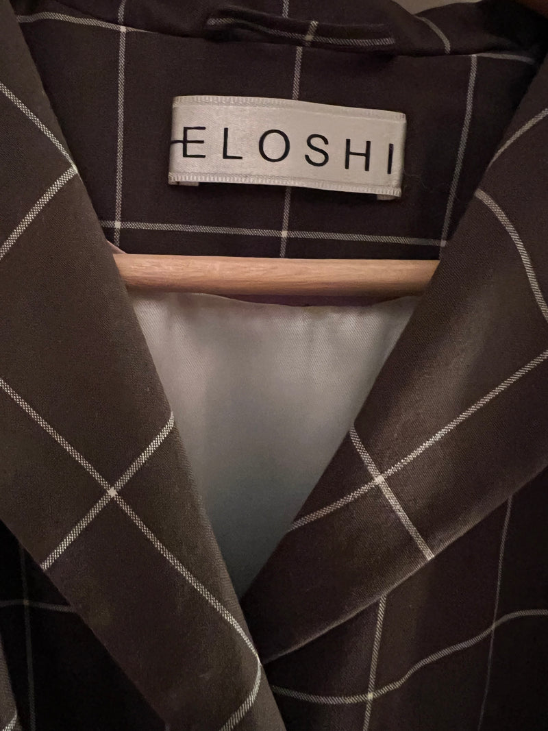 Eloshi Blazer Ladies Brown Checkered UK 6-8