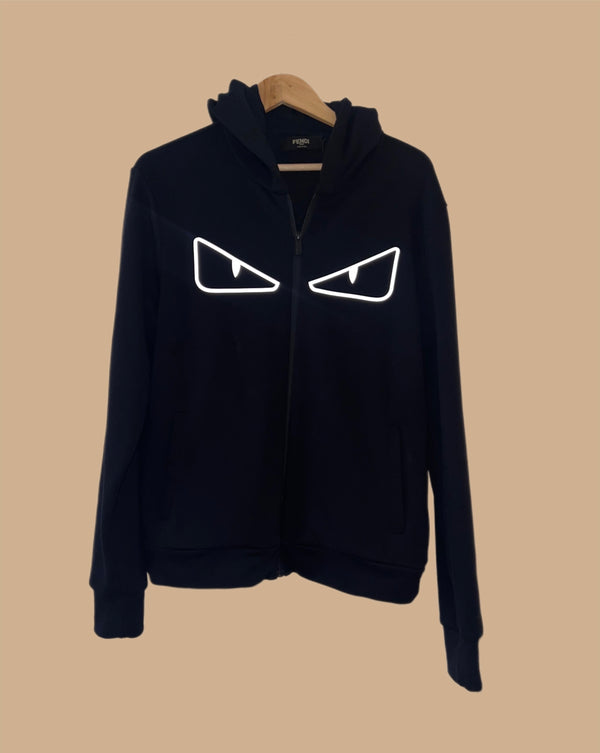 Fendi Eyes Print Zip-hoodie Black M