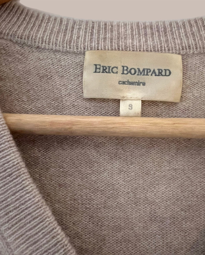 Eric Bompard Cashmere V Neck Jumper Beige-Grey S