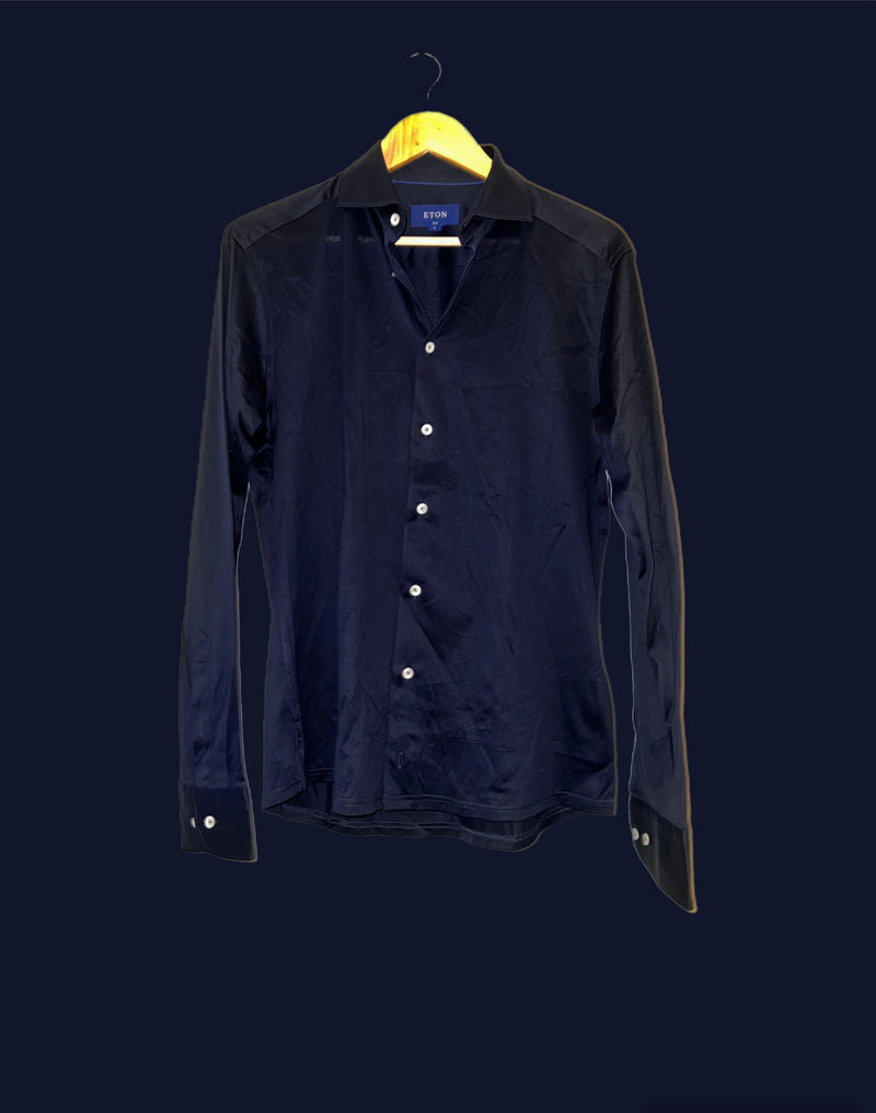 Eton Shirt Navy Blue Slim Fit M